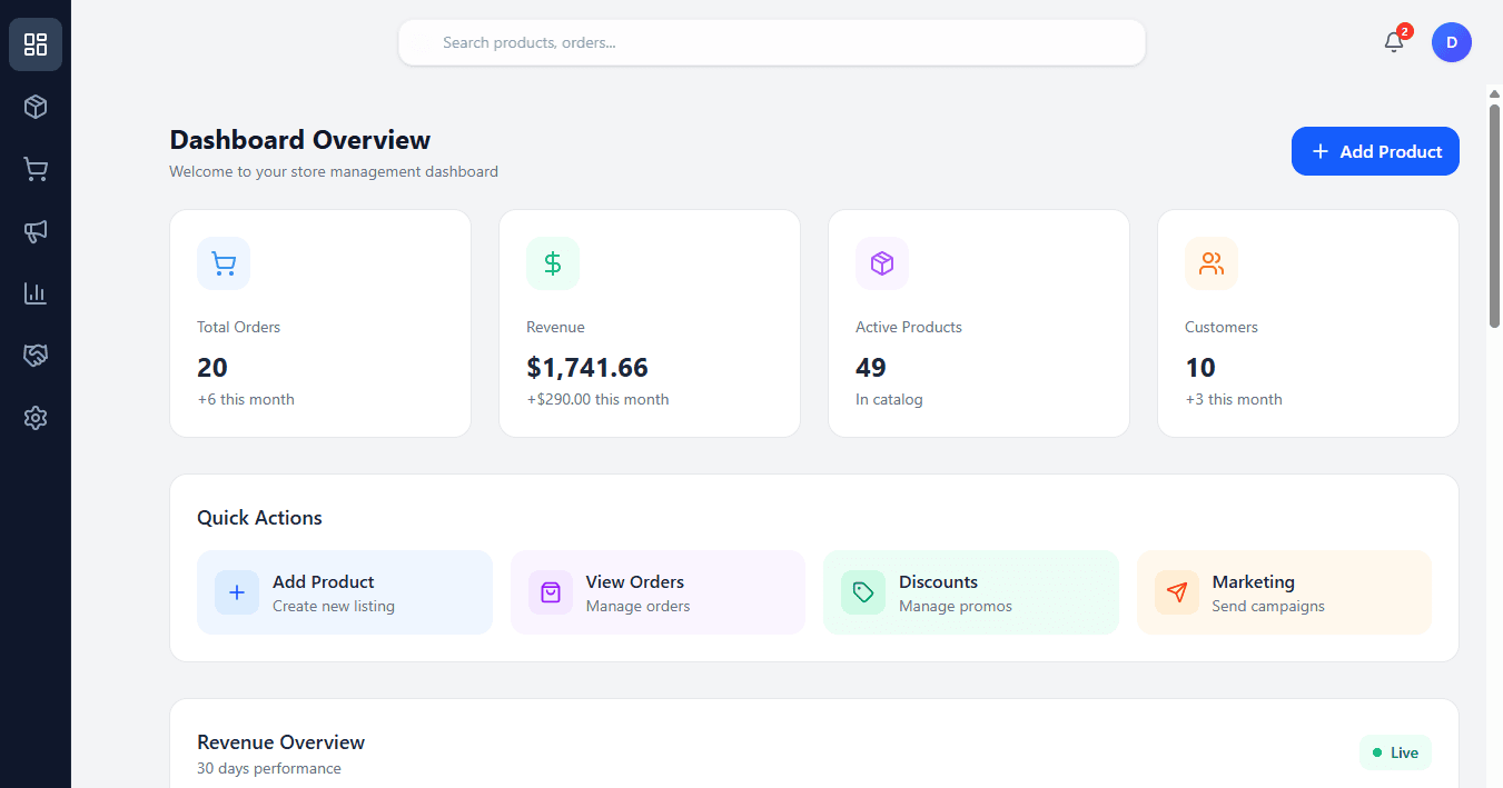 Admin Dashboard screenshot